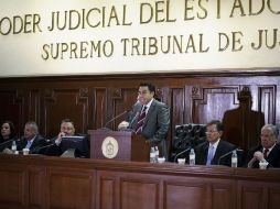 Imagen de la toma de protesta del nuevo titular Poder Judicial, Luis Carlos Pamanes. ARCHIVO  /