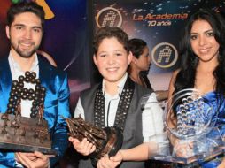 Alexis ganó ayer la décima generación de ''La Academia'', Chucho obtuvo el segundo lugar y Sel el tercero. ESPECIAL  /