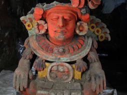 La vasija efigie, encontrada hace unos meses en un templo funerario de la Zona Arqueológica de Atzompa, en Oaxaca. NTX  /