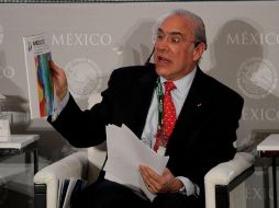 Ángel Gurría secretario de la OCDE durante su participación. NTX /