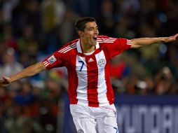 El ariete paraguayo es el máximo goleador extranjero de la historia del Benfica con cerca de 150 anotaciones. MEXSPORT /