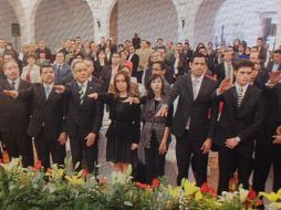 Toma de Protesta del Consejo Directivo de la Canaco, Servytur Tlaquepaque y Tonalá 2013-2014, en patio del Centro Cultural El Refugio.  /