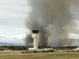 Vista del accidente, en el aeropuerto Ángel Albino Corzo EFE /
