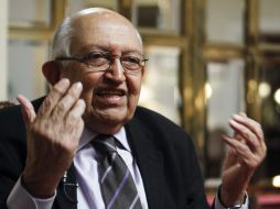 Apuleyo, durante entrevista, habla acerca de la obra la cual traza el lado humano de García Márquez. EFE /