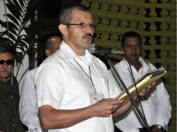 El miembro del equipo negociador de las FARC, Yuri Carmargo, pidió la conformación de la nueva institucionalidad estatal. XINHUA /