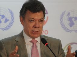 El presidente de Colombia, Juan Manuel Santo, agradeció ante el Cuerpo Diplomático acreditado en Bogotá. ARCHIVO /