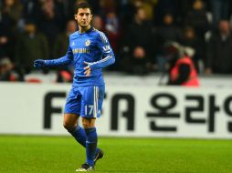 Hazard sale expulsado tras propinar un golpe a un joven en el partido de Copa. EFE /