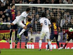 Acción del gol del empate del Real Madrid al minuto 81 del partido. EFE /