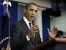 Obama habla en un salón de la Casa Blanca en Washington DC. AP /