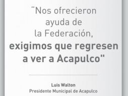 En la cuenta oficial del Gobierno de Acapulco el gobernador exige ayuda de la Federación. TOMADA DE @AcapulcoGob  /