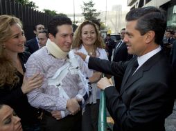 Durante la tarde de este viernes, el Presidente Enrique Peña Nieto llevó a cabo un homenaje a los rescatistas. EFE /