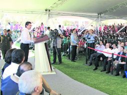 Enfoque social. Enrique Peña Nieto presentó el programa en Aguascalientes. NTX /