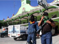 Imagen de la policía comunitaria de Santos Reyes Nopala. NTX /
