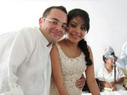 Imagen de la boda en Guadalajara de Citlalli Paredes y de Raúl Ibañez, ahora viven en Barcelona. ESPECIAL /