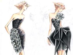 Boceto. Algunos vestidos que se incluyen en la colección se donarán a la Fundación Humanitaria de Yesenia en Costa de Mesa, California.  /