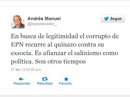 López Obrador hace referencia al ''Quinazo'' ocurrido en 1989 por Salinas de Gortari. TOMADA DE @lopezobrador_  /