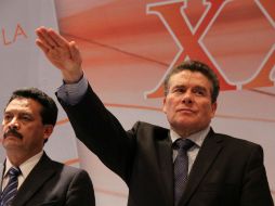 Imagen de Díaz de la Torre al momento de jurar el cargo.  Foto tomada de @AndrasteMx. ESPECIAL /