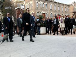 El presidente del Gobierno, Mariano Rajoy, acudió a la la clínica La Milagrosa para visitar al Rey Juan Carlos. EFE /