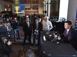 José Manuel de la Torre da una rueda de prensa luego del sorteo en Chicago. MEXSPORT /