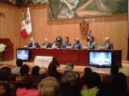 Marco Antonio Cortés Guardado rinde su quinto informe de actividades ante el Consejo General Universitario (CGU). ESPECIAL /