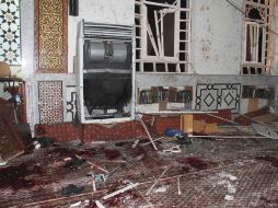 El interior de la mezquita Al Imam, después de un atentado bomba suicida perpetrado por los rebeldes, en Damasco. EFE /