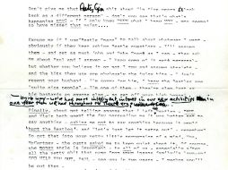 La carta escrita por John Lennon y enviada a Paul McCartney será subastada en más de 60 mil 740 dólares. AP /