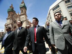 El gobernador del Estado, Jorge Aristóteles asiste a la sesión solemne para conmemorar el 450 aniversario de Lagos de Moreno.  /