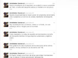 Imagen tomada de la cuenta de Twitter del gobernador donde habla acerca del TAE y el aumento a la tarifa de transporte. ESPECIAL /