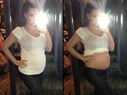 Fotografía tomada de la cuenta de Kardashian en Instagram en la que presume su embarazo. ESPECIAL /