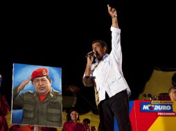 El candidato da su discurso de cierre de campaña en Venezuela. AP /