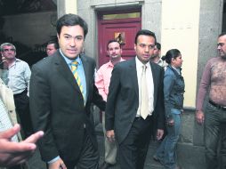 Héctor Robles arriba al patio central de la Presidencia, donde presentaron los detalles del Plan Municipal de Desarrollo de Zapopan. EL INFORMADOR /