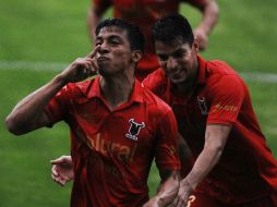 Así festejaron el gol en Ciudad Neza, en el segundo encuentro consecutivo ante la BUAP. MEXSPORT /