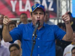 El ex candidato Henrique Capriles informa que realizará una gira internacional para explicar la situación de Venezuela. EFE /