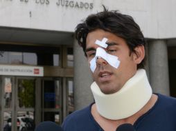 Así sufrió Drouet, quien termina con el tabique nasal fracturado. AFP /