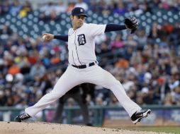 El abridor venezolano Aníbal Sanchez tolera dos carreras y seis hits en siete innings para los Tigres. AFP /