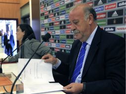Vicente del Bosque ha presentado a los jugadores que conformarán a su equipo previo al torneo. EFE /
