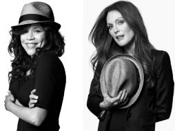 Las actrices Rosie Perez (i), y Julianne Moore (d), participan en ''Fedoras for Fairness''. AP /