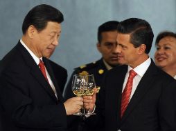 Durante la cena en Palacio Nacional, Xi Jinping destaca los lazos de amistad entre México y China. AFP /