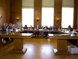 La reunión mantenida para preparar la conferencia internacional sobre Siria, en el Palacio de las Naciones de Ginebra. EFE /
