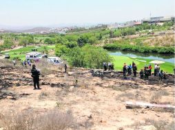 El helicóptero se desplomó en las inmediaciones de un campo de golf de San Luis Potosí. EFE /