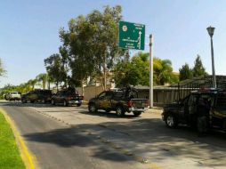 Imagen de elementos de la Policía Estatal que participan en el operativo de este día.  /