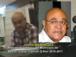 Jaime Hernández (en la imagen) aparece en un video entregando dinero a su sucesor Julián Ricalde. ESPECIAL /