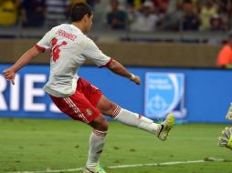 Javier se pierde la oportunidad del ''hattrick'' ante Japón. AFP /