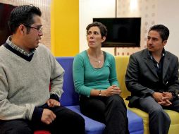 Los científicos mexicanos Ricardo Cerón, Itzel Guerro y Daniel Mendoza. NTX /