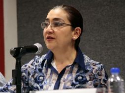 Magdalena Ruiz Mejía durante la comparecencia con miembros de ejidos y propietarios de tierras del pulmón metropolitano.  /