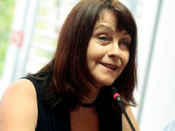 Nadine Aikin, al presentar su libro en la librería José Luis Martínez. EL INFORMADOR /