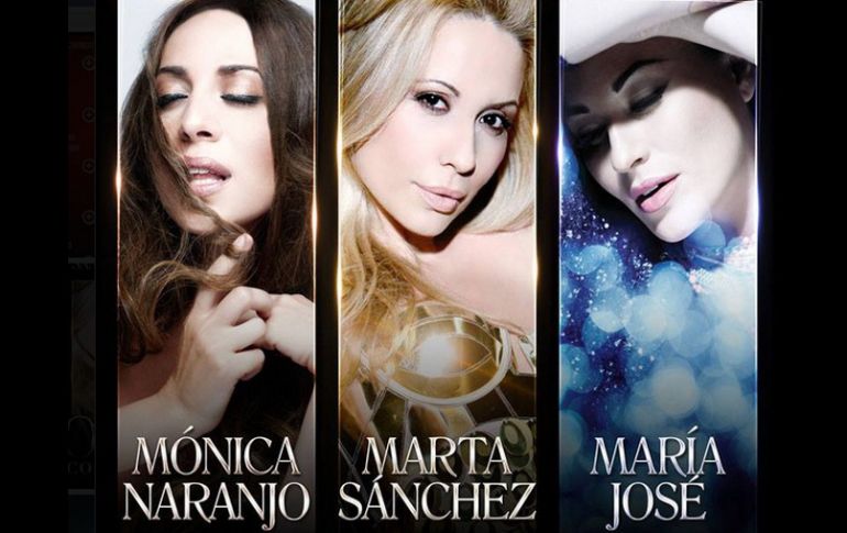 Mónica Naranjo, Martha Sánches y María José comparten un tema, ''Hasta el fin'', y una incipiente gira: ''Ídolos''. ESPECIAL /