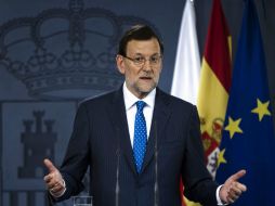 El presidente del Gobierno español, Mariano Rajoy, durante la rueda de prensa. EFE /