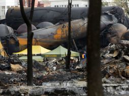 Un tren se descarrila el 6 de julio en Lac-Mégantic, provocando la muerte de por lo menos 38 personas. AP /