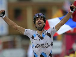 El atleta del equipo AG2R se impone y celebra. AP /